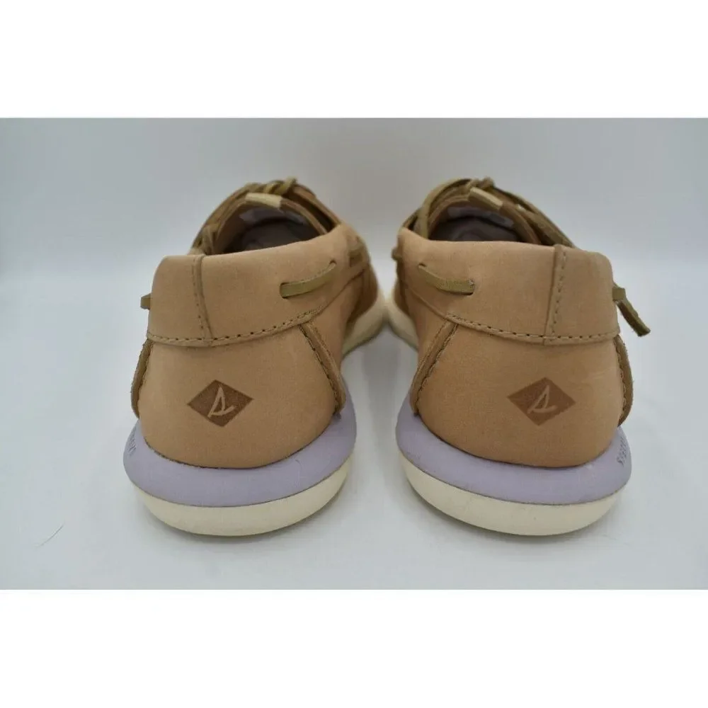 Sperry Womens Size 10 A/O Plushwave 2.0 Off-White Leather‎ Slip On Boat Shoes